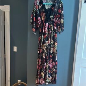 Flame Rio Floral Maxi Dress - with slip